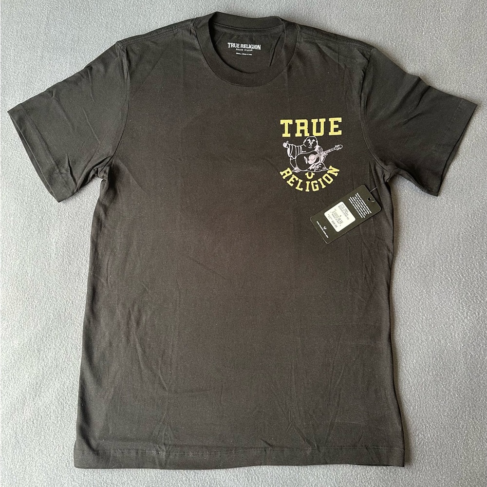 TRUE RELIGION MEN'S BLACK CREW NECK SHORT SLEEVE T-SHIRT SIZE SMALL